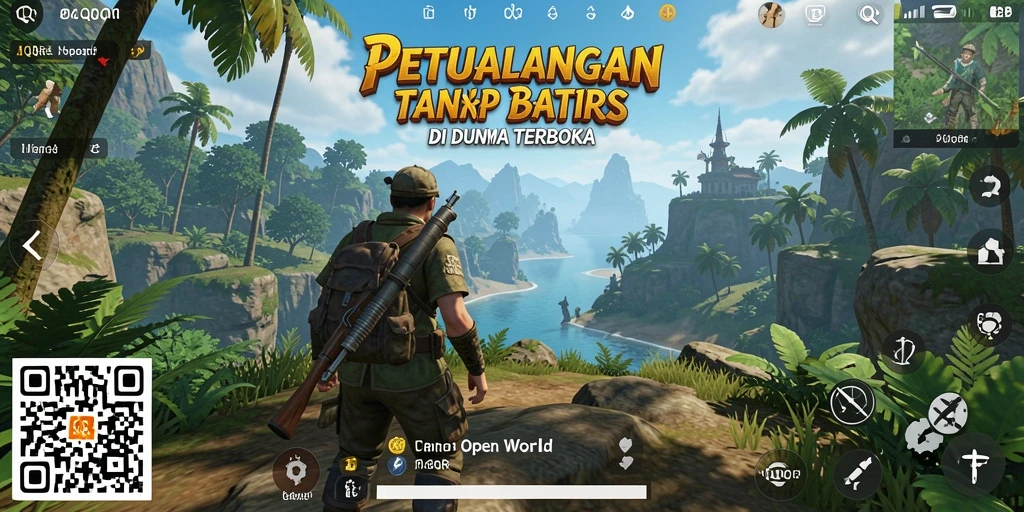 Tampilan utama permainan 8QR dengan dunia Open World yang luas.