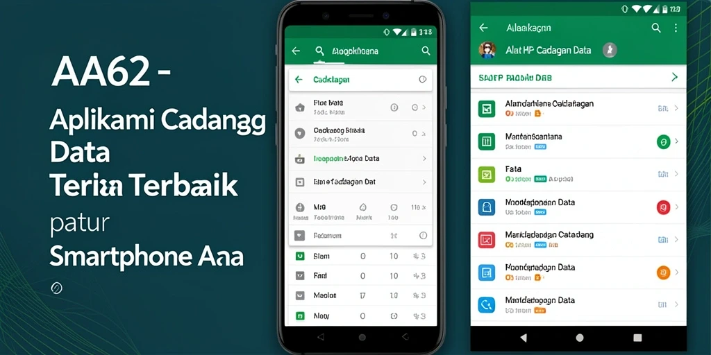 Tampilan antarmuka aplikasi Cadangan Data AA62 yang user-friendly.