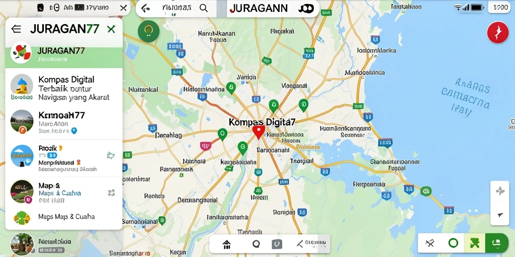 Antarmuka JURAGAN77 menunjukkan fungsi kompas digital yang intuitif.