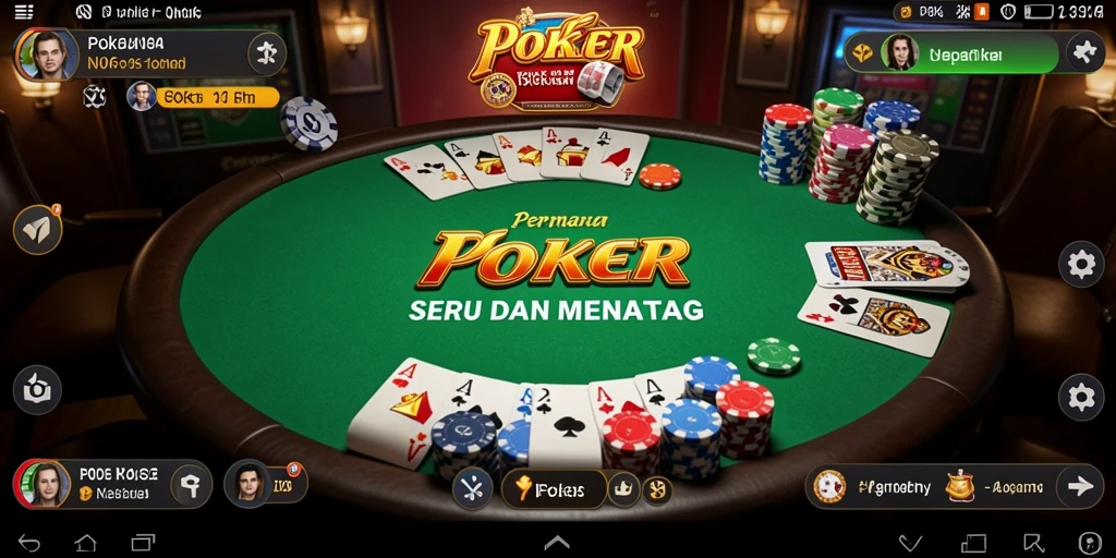 Tampak antarmuka bermain Poker di N06 yang menarik dan interaktif.