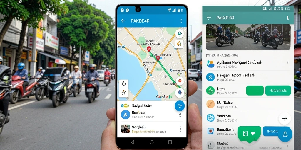Tampilan antarmuka aplikasi Navigasi Motor PAKDE4D yang intuitif.