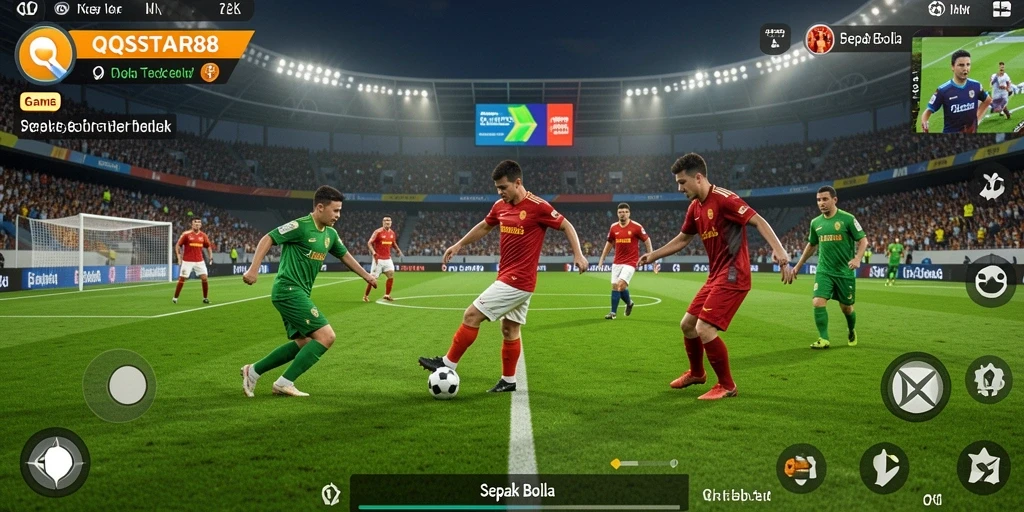 Tampilan antarmuka permainan sepak bola yang menakjubkan dan interaktif.
