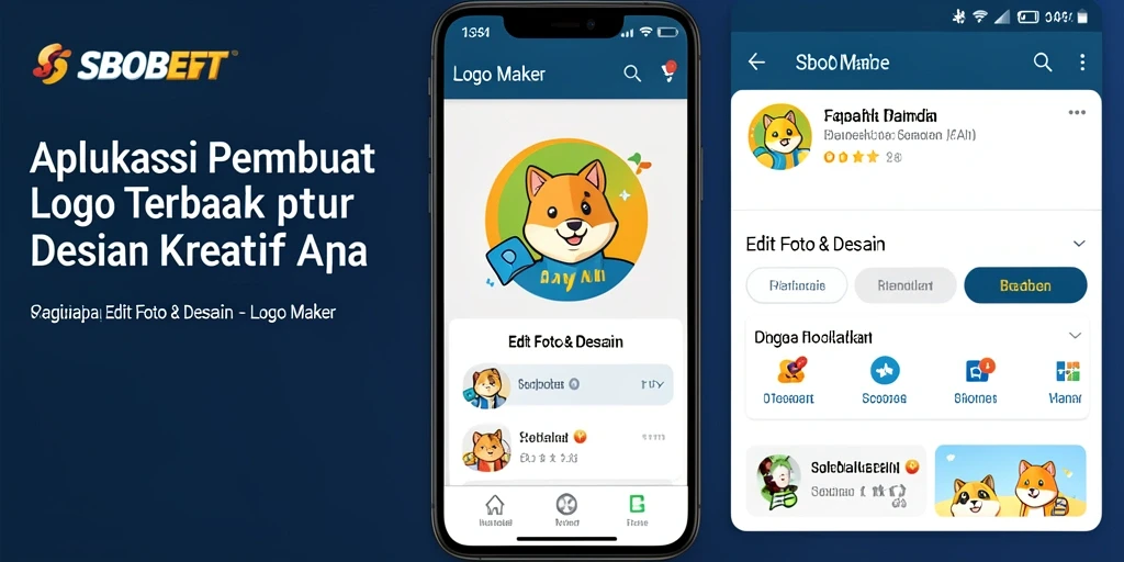 Tampilan antarmuka aplikasi Logo Maker SBOBET yang sederhana dan mudah digunakan.
