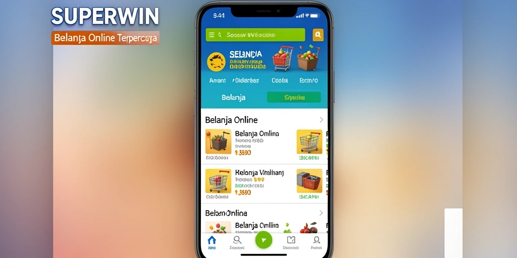 Antarmuka SUPERWIN yang sederhana dan fungsional untuk belanja online.