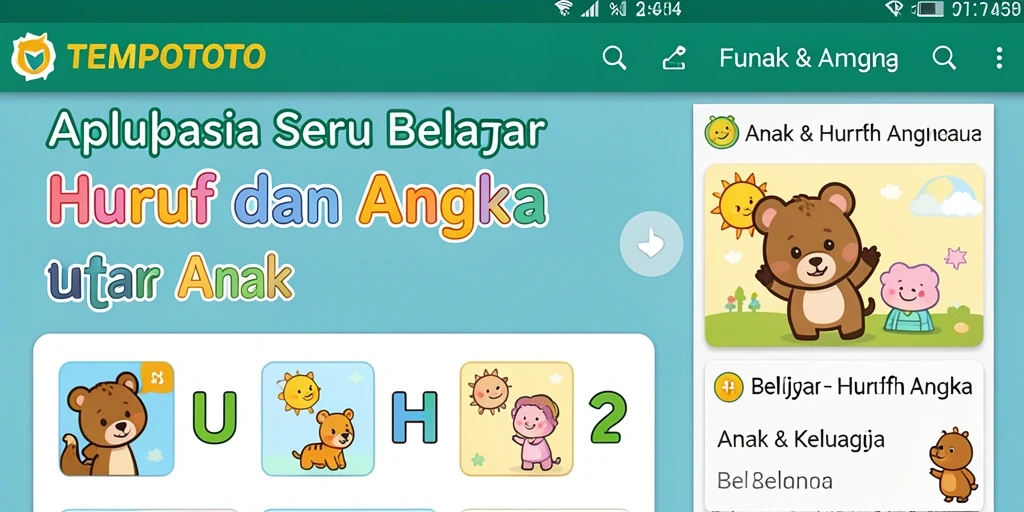 Tampilan antarmuka aplikasi TEMPOTOTO yang edukatif dan menarik.